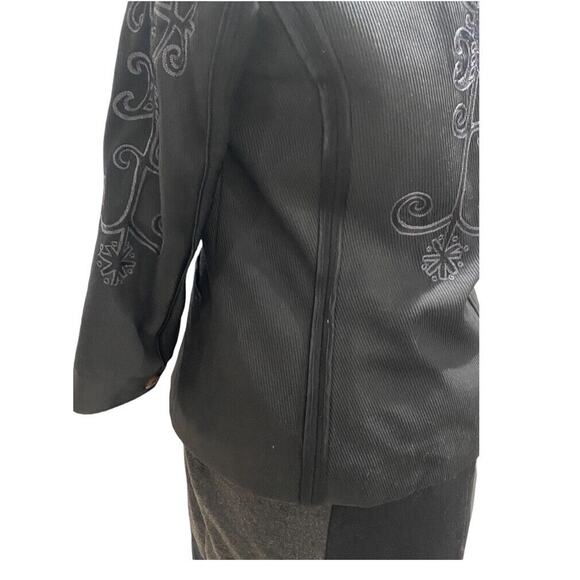 Nicole Miller, Sz Med Black Embroidered Heavy Western Office Blazer STYLE DK0026 - Picture 7 of 10